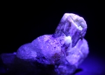 cristal de chrysobryl var. alexandrite sous UV (Madagascar)